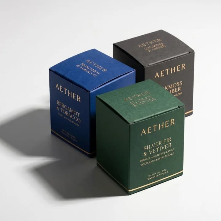 Custom candle packaging boxes with window cutout