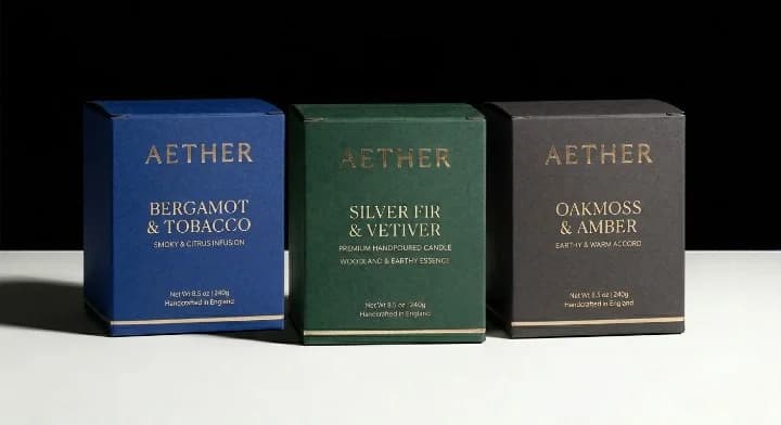 Custom candle packaging boxes with window cutout