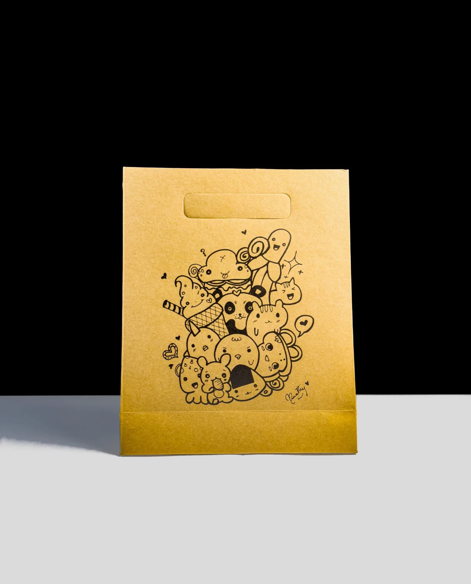 Custom printed kraft paper bags with twisted handles