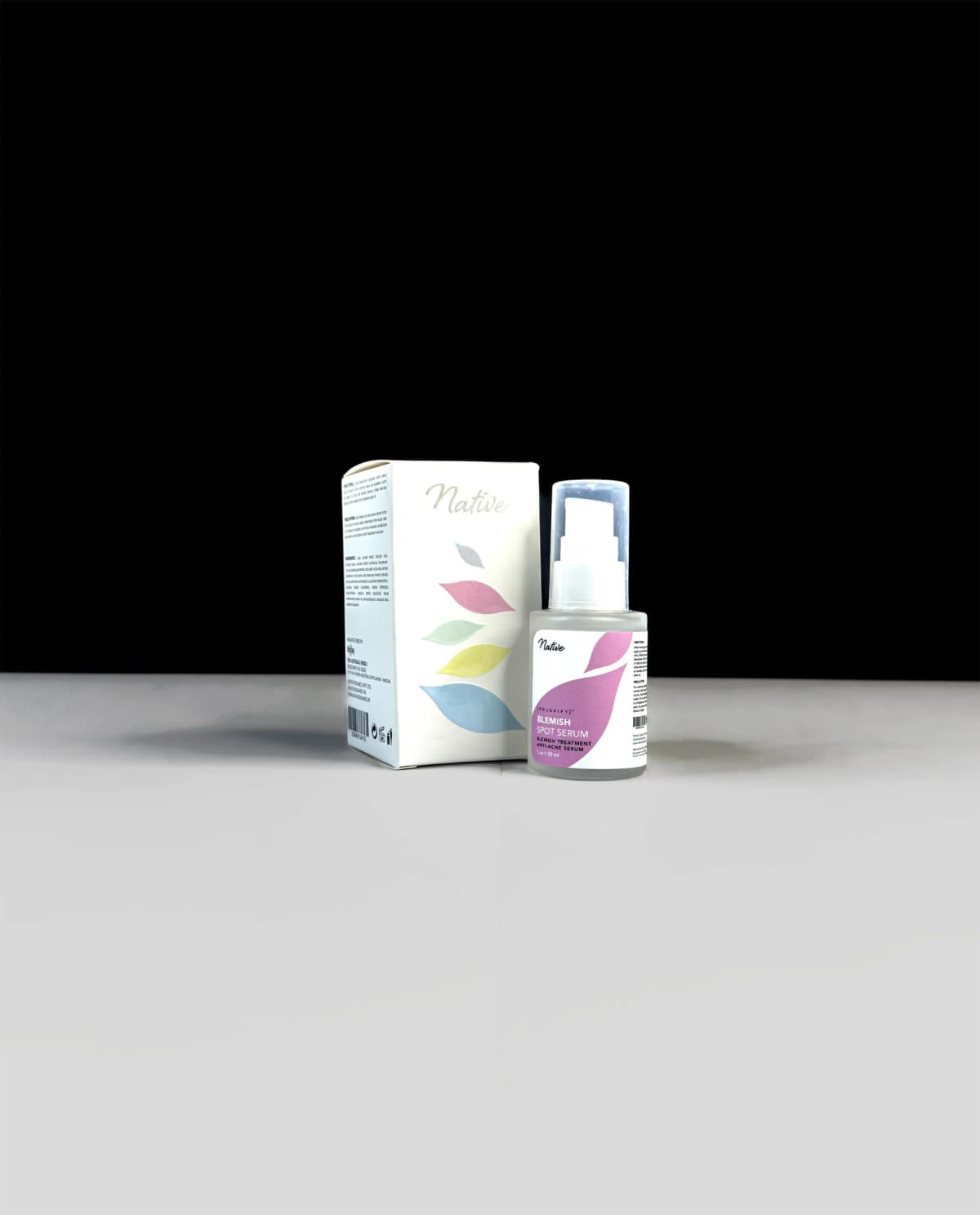 Custom serum box shown with a 30ml skincare serum bottle