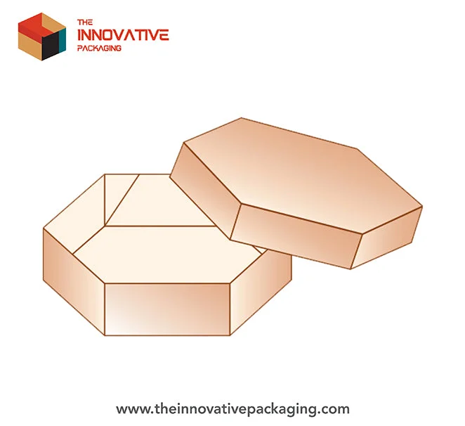 Hexagonal two piece gift box with lid