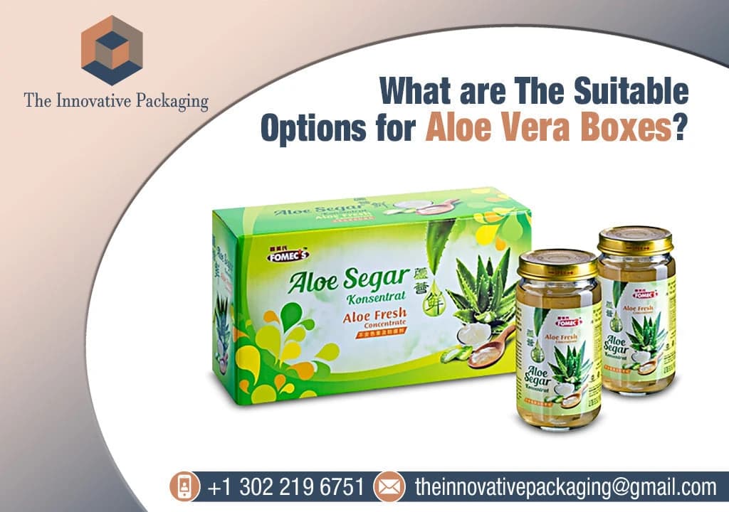 Custom aloe vera product packaging boxes with green and natural design elements